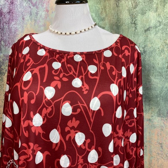 NWOT๐Tunic -- Asymmetrical Short Dress Polka Dots - Picture 2 of 15